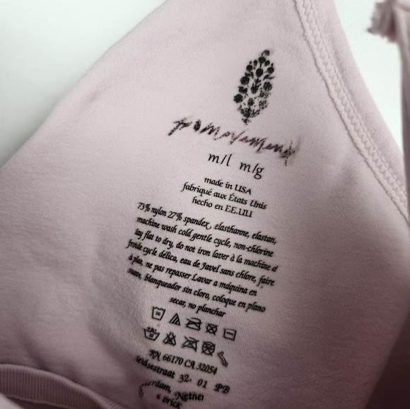 Free People Good Karma Rouched Cropped Tank Pink Size M/L - Picture 3 of 5